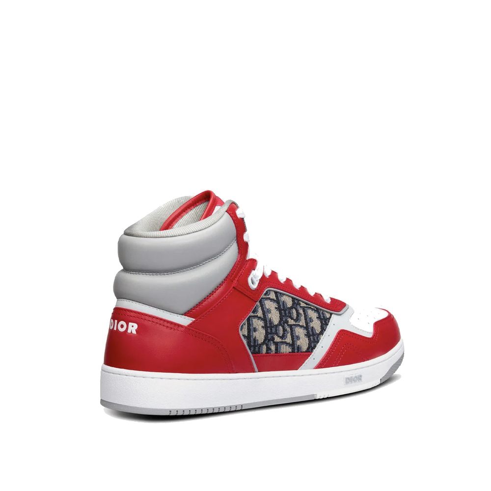 Dior Red Leather High Top Sneakers